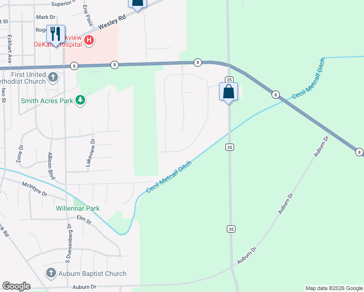 map of restaurants, bars, coffee shops, grocery stores, and more near 2008 Thoroughbred Lane in Auburn