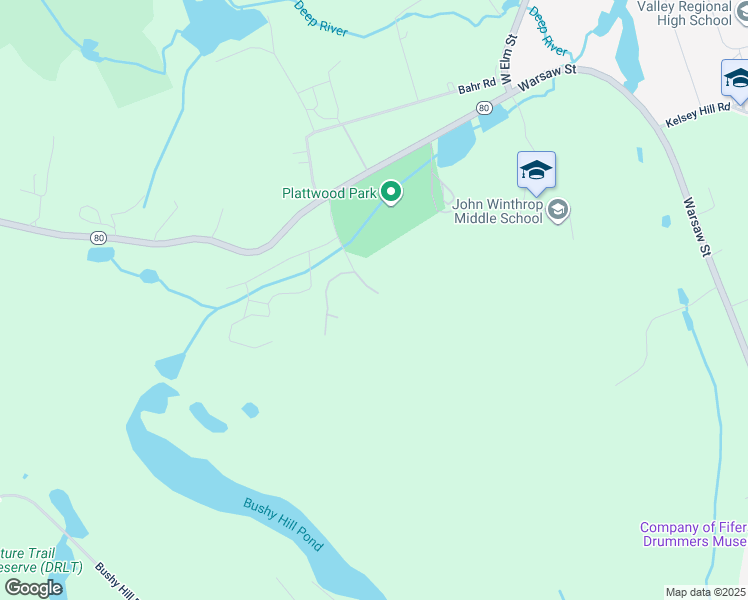map of restaurants, bars, coffee shops, grocery stores, and more near 23 Industrial Park Road in Deep River
