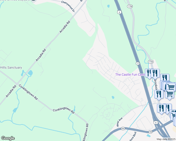 map of restaurants, bars, coffee shops, grocery stores, and more near 4511 Whispering Hills in Chester