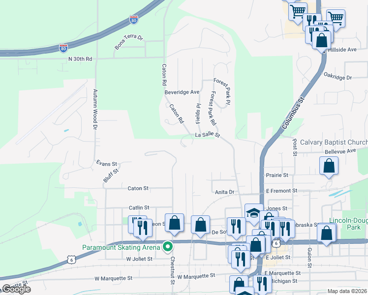 map of restaurants, bars, coffee shops, grocery stores, and more near 2011 Caton Road in Ottawa