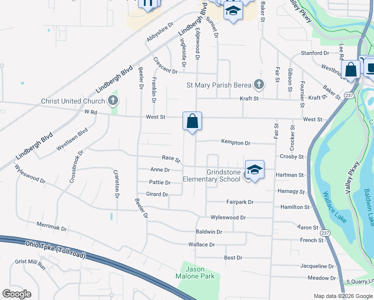 map of restaurants, bars, coffee shops, grocery stores, and more near 367 Adrian Drive in Berea