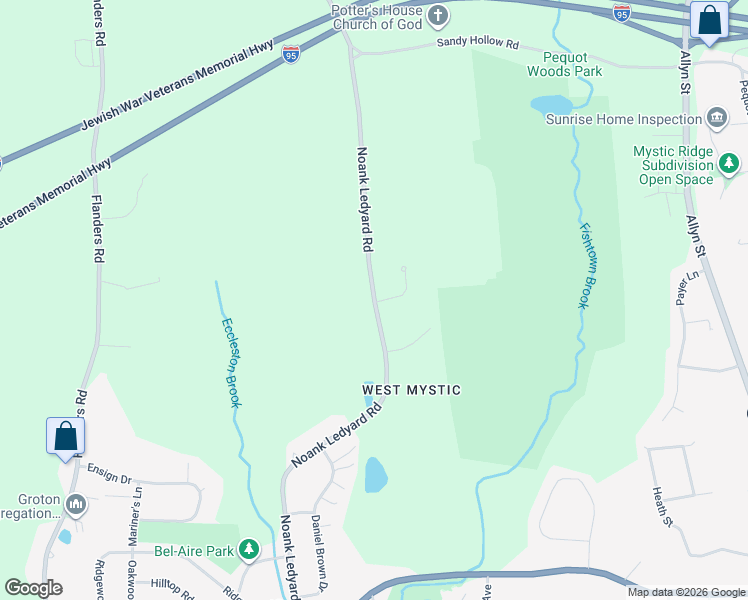 map of restaurants, bars, coffee shops, grocery stores, and more near 437 Noank Ledyard Road in Groton