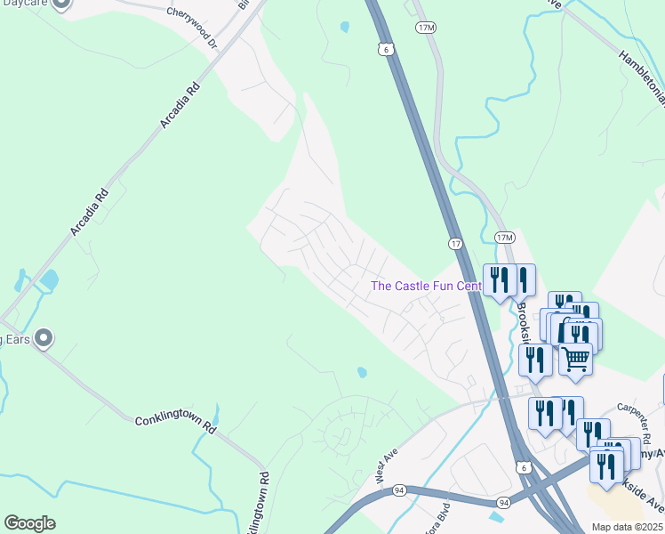 map of restaurants, bars, coffee shops, grocery stores, and more near 4311 Whispering Hills in Chester
