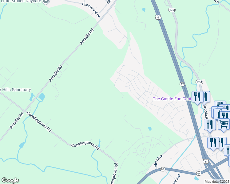 map of restaurants, bars, coffee shops, grocery stores, and more near 4511 Whispering Hills in Chester