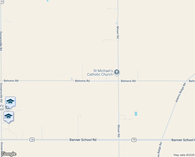 map of restaurants, bars, coffee shops, grocery stores, and more near 26849 Behrens Road in Defiance