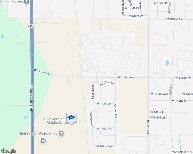 map of restaurants, bars, coffee shops, grocery stores, and more near 10301 West 141st Avenue in Cedar Lake