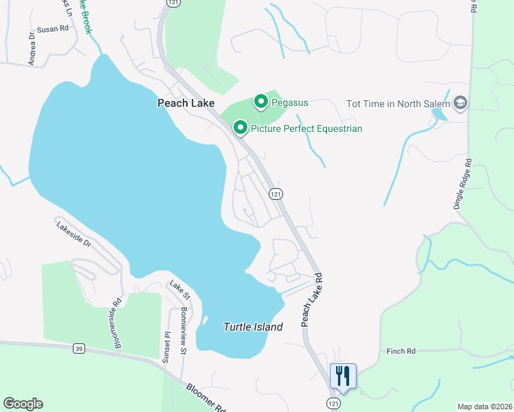 map of restaurants, bars, coffee shops, grocery stores, and more near 8 Locust Drive in Salem Center