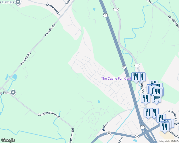 map of restaurants, bars, coffee shops, grocery stores, and more near 4311 Whispering Hills in Chester
