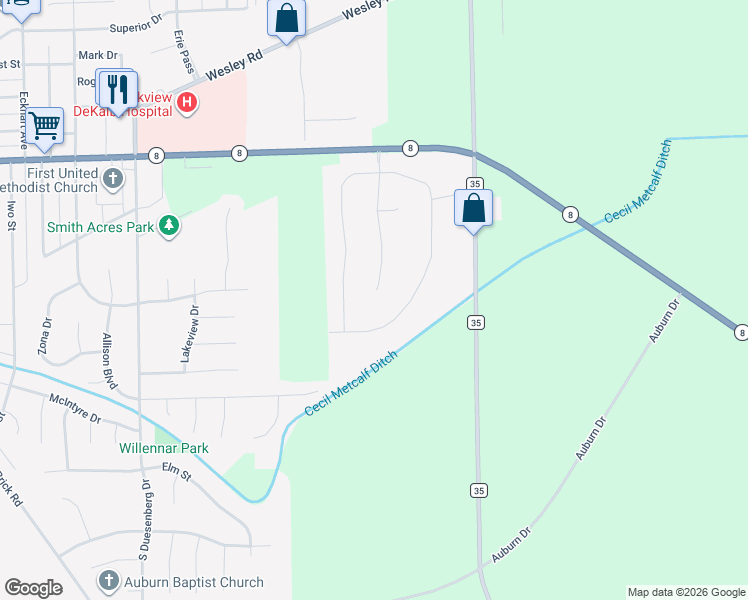 map of restaurants, bars, coffee shops, grocery stores, and more near 2008 Thoroughbred Lane in Auburn