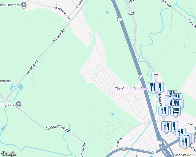 map of restaurants, bars, coffee shops, grocery stores, and more near 2501 Whispering Hills Drive in Chester