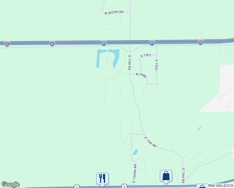 map of restaurants, bars, coffee shops, grocery stores, and more near 2952 East 1489th Road in Ottawa