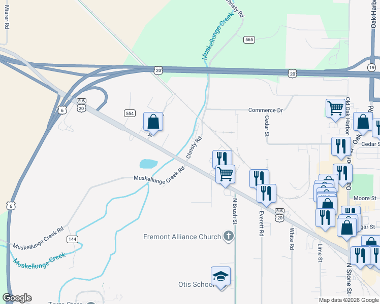 map of restaurants, bars, coffee shops, grocery stores, and more near 1365 Christy Road in Fremont