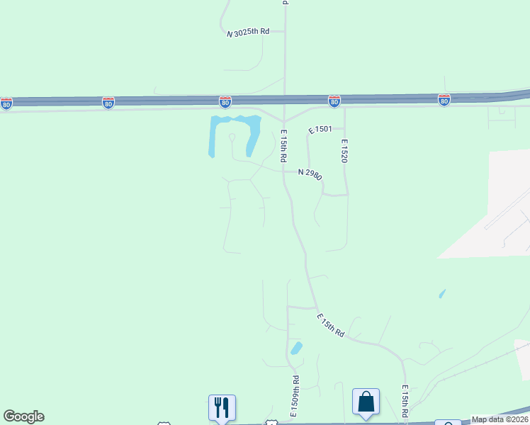 map of restaurants, bars, coffee shops, grocery stores, and more near 2965 East 1489th Road in Ottawa