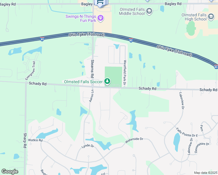 map of restaurants, bars, coffee shops, grocery stores, and more near 27075 Schady Road in Cuyahoga County