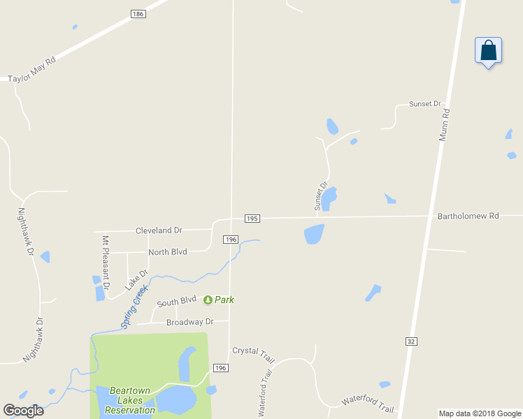 map of restaurants, bars, coffee shops, grocery stores, and more near 18585 Quinn Road in Chagrin Falls