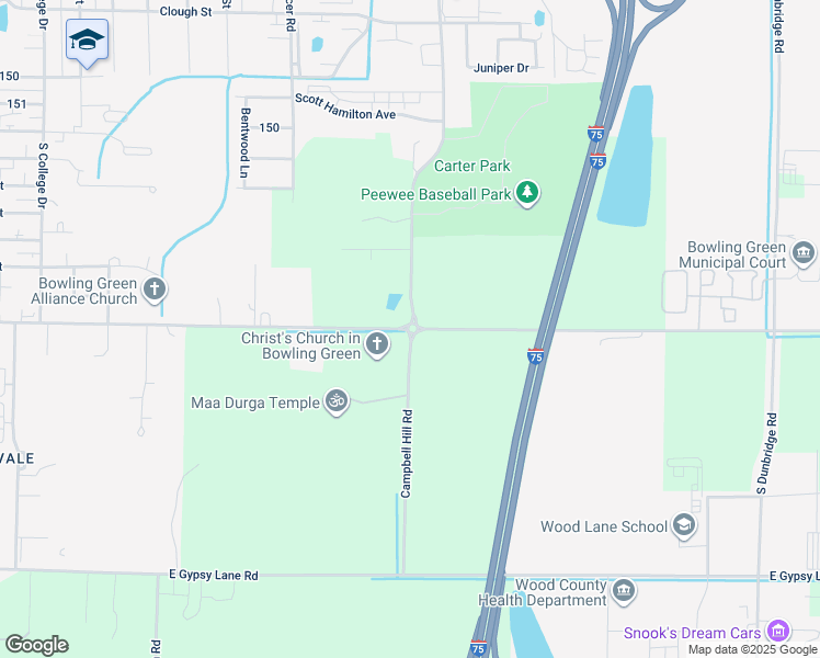 map of restaurants, bars, coffee shops, grocery stores, and more near Napoleon Road in Bowling Green