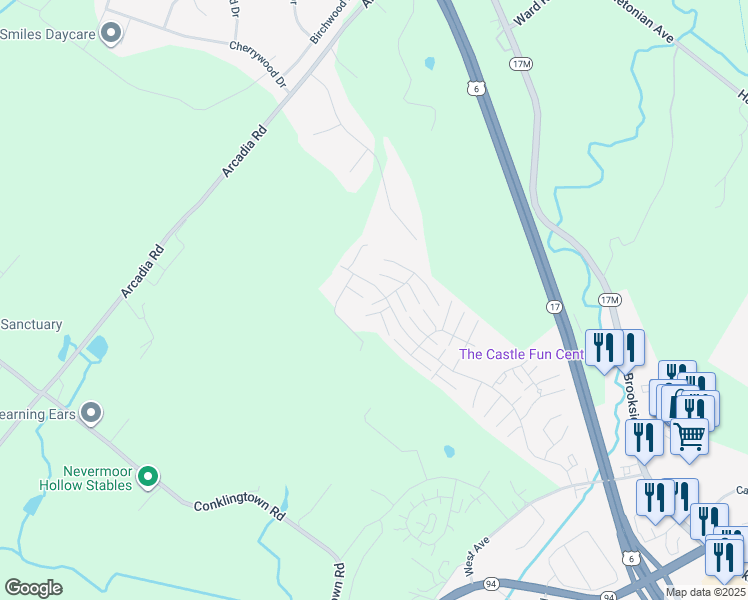 map of restaurants, bars, coffee shops, grocery stores, and more near 3907 Whispering Hills in Chester