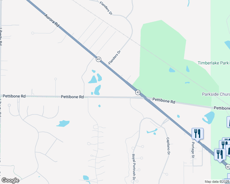map of restaurants, bars, coffee shops, grocery stores, and more near 38355 Pettibone Road in Solon