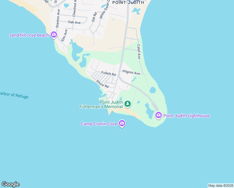 map of restaurants, bars, coffee shops, grocery stores, and more near 12 Offshore Rd in Narragansett