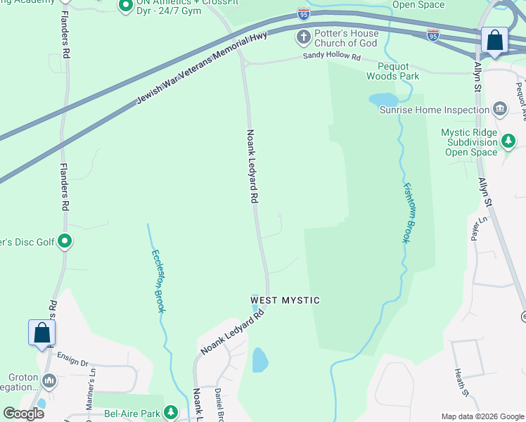 map of restaurants, bars, coffee shops, grocery stores, and more near 515 Noank Ledyard Road in Groton