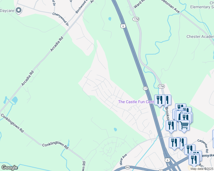 map of restaurants, bars, coffee shops, grocery stores, and more near 4013 Peach Lane in Chester