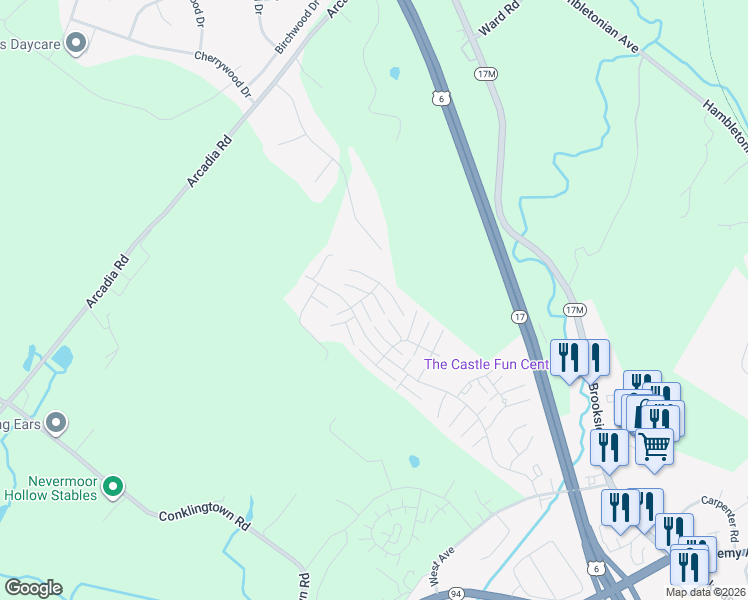 map of restaurants, bars, coffee shops, grocery stores, and more near 4013 Peach Lane in Chester