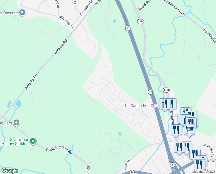 map of restaurants, bars, coffee shops, grocery stores, and more near 4013 Peach Lane in Chester