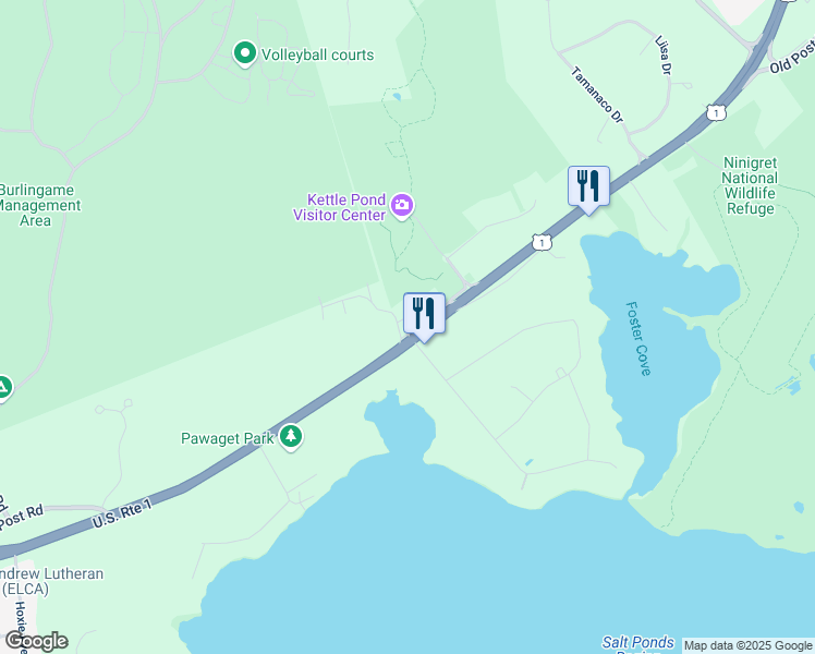 map of restaurants, bars, coffee shops, grocery stores, and more near 5407 Post Road in Charlestown