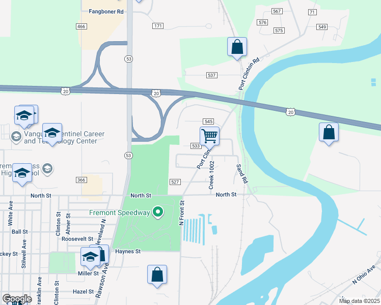 map of restaurants, bars, coffee shops, grocery stores, and more near 630 Cedar Street in Fremont