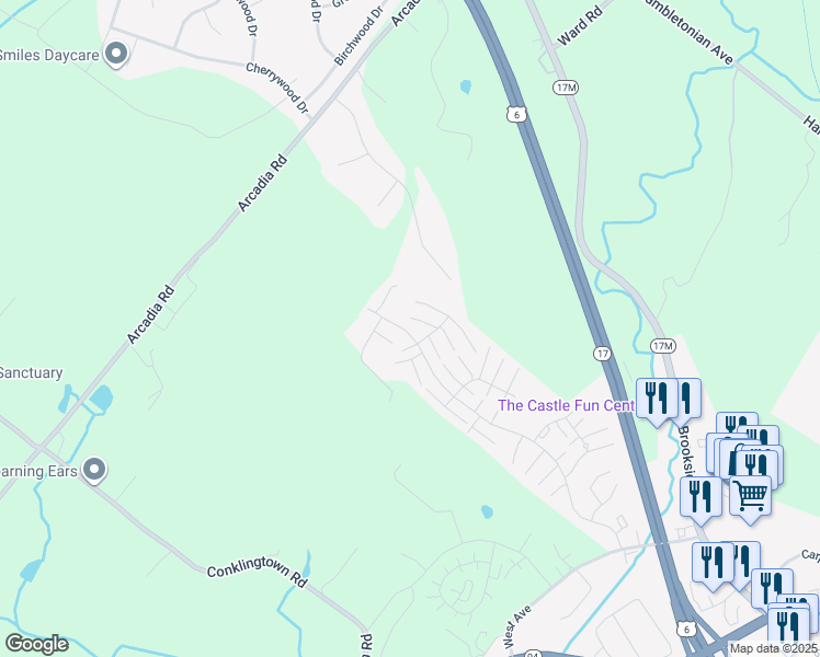 map of restaurants, bars, coffee shops, grocery stores, and more near 3907 Whispering Hills in Chester