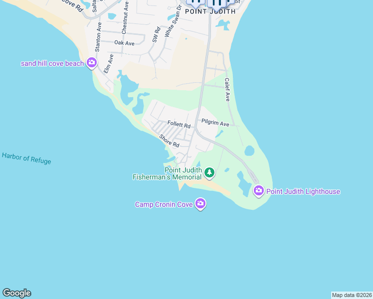 map of restaurants, bars, coffee shops, grocery stores, and more near 12 Offshore Road in Narragansett