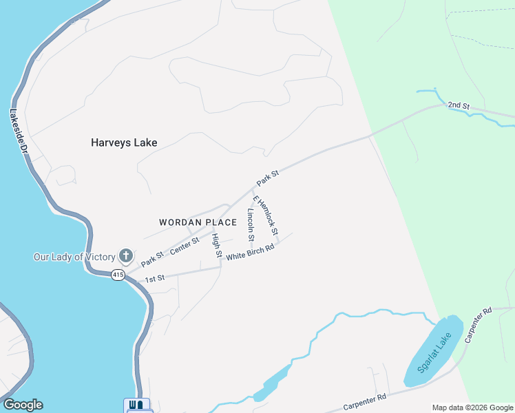 map of restaurants, bars, coffee shops, grocery stores, and more near 37 E Hemlock Dr in Harveys Lake