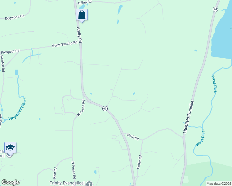 map of restaurants, bars, coffee shops, grocery stores, and more near 9 Perkins Road in Woodbridge