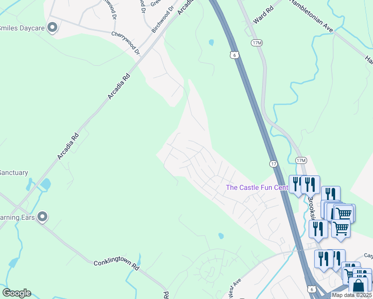 map of restaurants, bars, coffee shops, grocery stores, and more near 3907 Whispering Hills in Chester