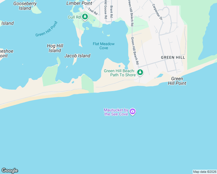 map of restaurants, bars, coffee shops, grocery stores, and more near 136 Green Hill Ocean Drive in South Kingstown