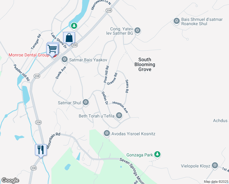 map of restaurants, bars, coffee shops, grocery stores, and more near 4 Midland Court in Monroe