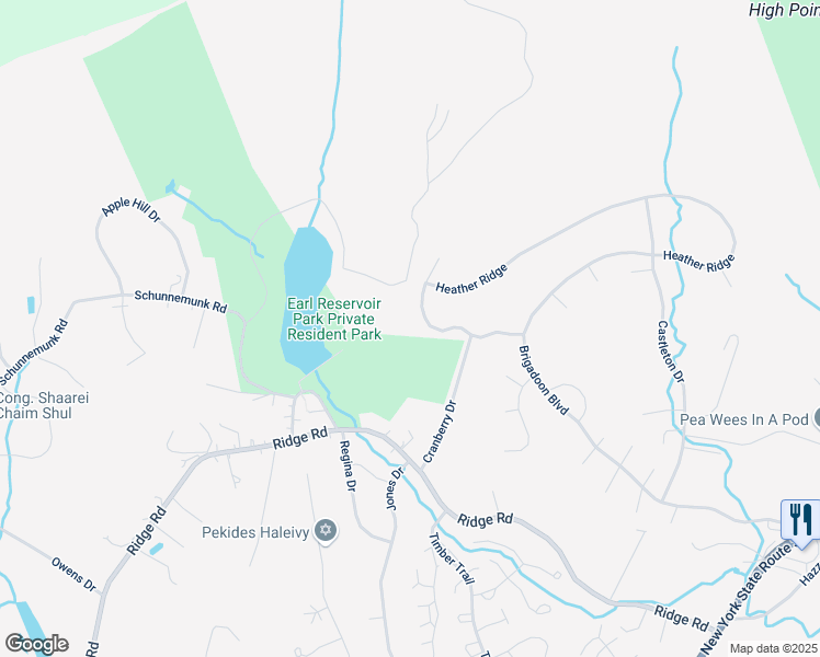 map of restaurants, bars, coffee shops, grocery stores, and more near 5 Alloway Crescent in Woodbury