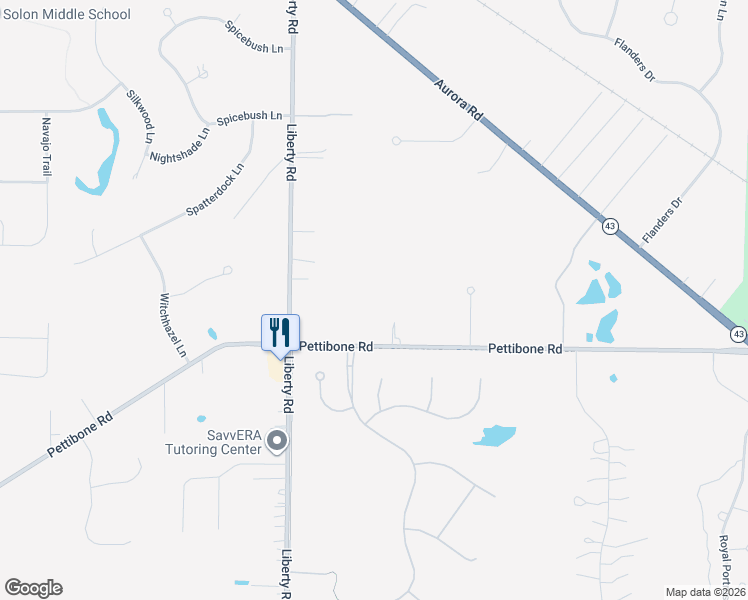 map of restaurants, bars, coffee shops, grocery stores, and more near 36835 Pettibone Road in Solon