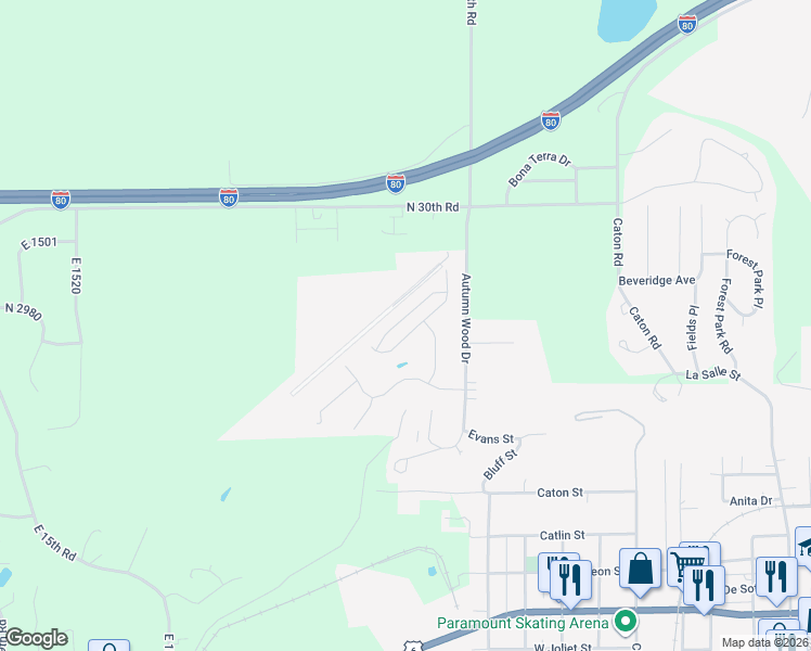 map of restaurants, bars, coffee shops, grocery stores, and more near 2008 Northlake Drive in Ottawa