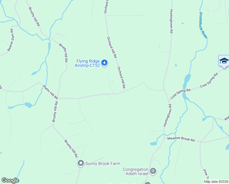 map of restaurants, bars, coffee shops, grocery stores, and more near 22 Platts Hill Road in Newtown