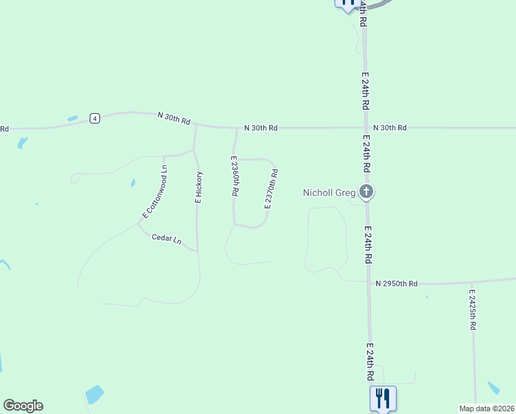 map of restaurants, bars, coffee shops, grocery stores, and more near 2981 East 2370th Road in Marseilles