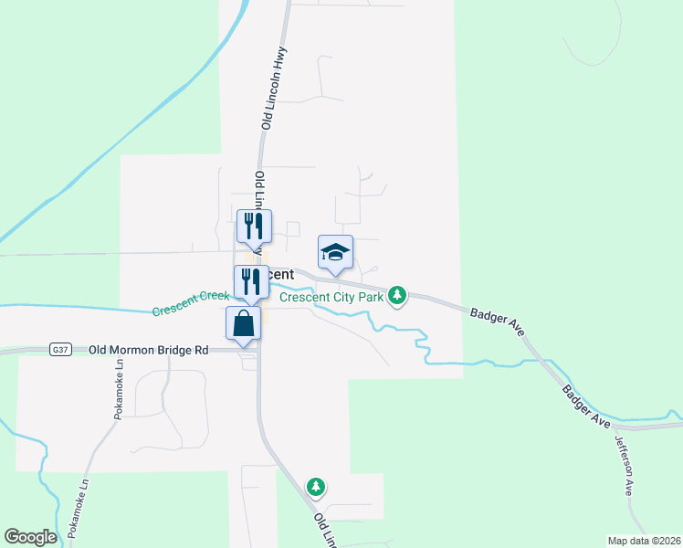 map of restaurants, bars, coffee shops, grocery stores, and more near 834 Valley Drive in Crescent