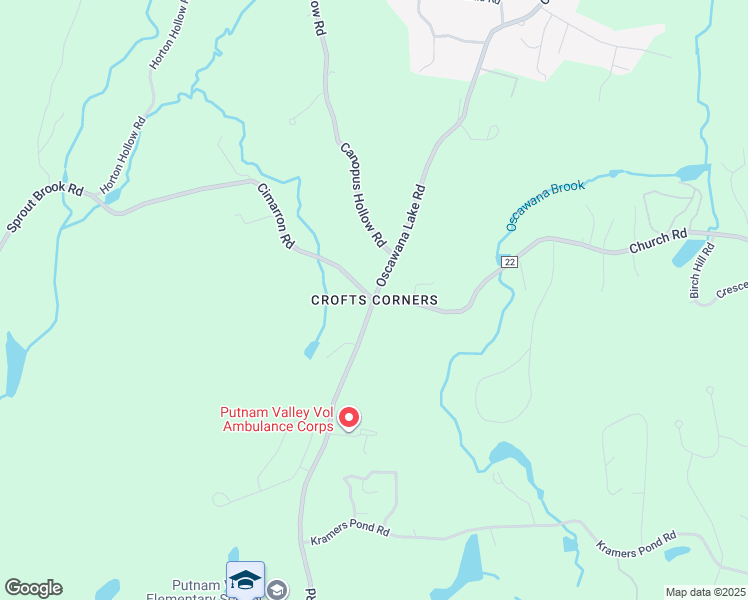 map of restaurants, bars, coffee shops, grocery stores, and more near Oscawana Lake Road & Church Road in Putnam Valley