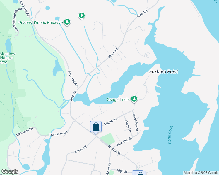 map of restaurants, bars, coffee shops, grocery stores, and more near 35 River Road in Essex