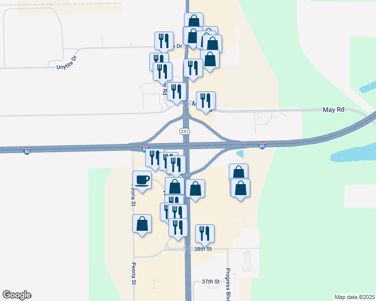 map of restaurants, bars, coffee shops, grocery stores, and more near in LaSalle County