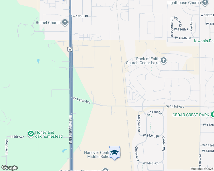 map of restaurants, bars, coffee shops, grocery stores, and more near in Cedar Lake