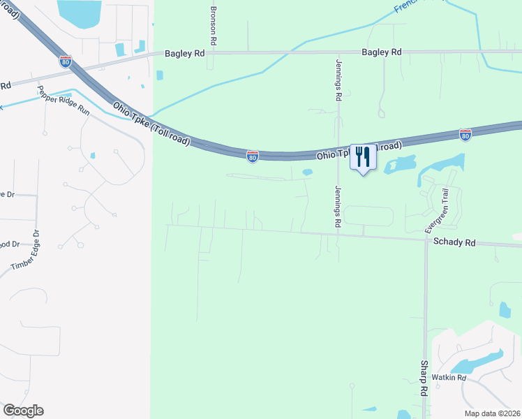 map of restaurants, bars, coffee shops, grocery stores, and more near 27328 Schady Road in Cuyahoga County