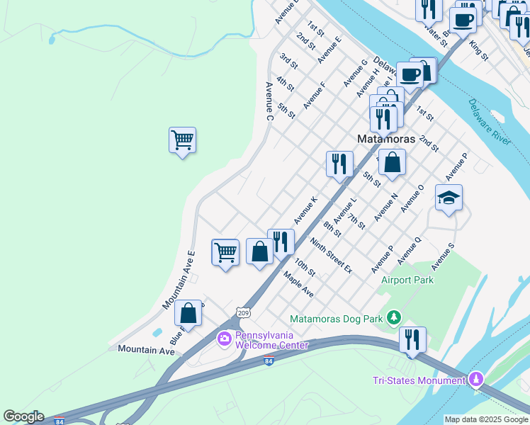 map of restaurants, bars, coffee shops, grocery stores, and more near 903 Avenue H in Matamoras