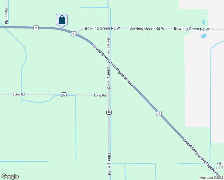 map of restaurants, bars, coffee shops, grocery stores, and more near 14486 Liberty Hi Road in Bowling Green