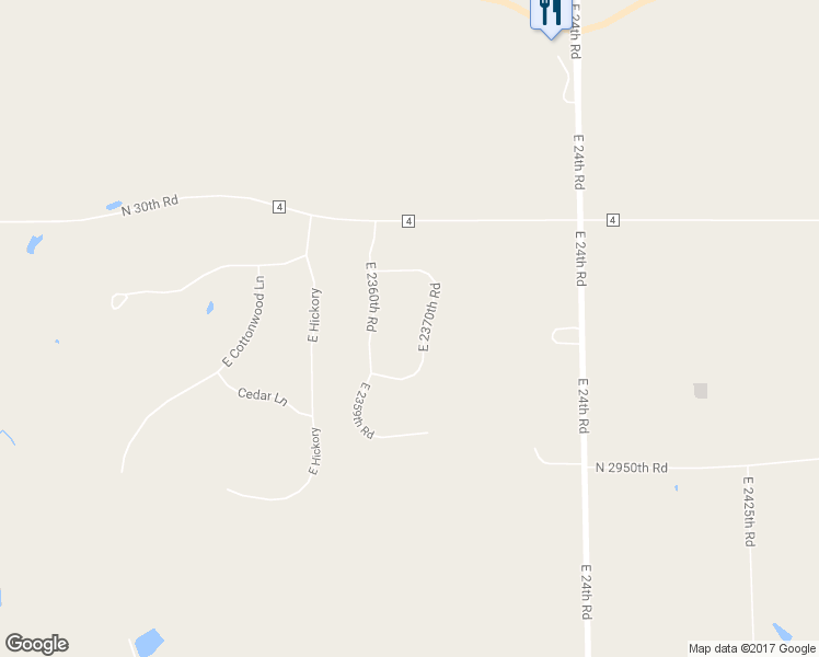 map of restaurants, bars, coffee shops, grocery stores, and more near 2981 East 2370th Road in Marseilles